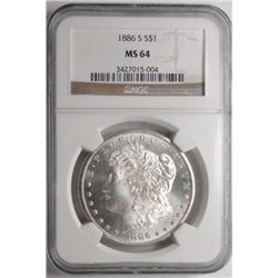 1886S  Morgan $  NGC64