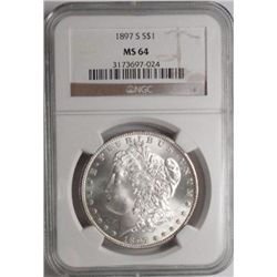 1897S  Morgan $   NGC64