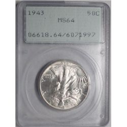1943  Walker half $  PCGS64