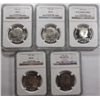 Image 1 : 4  NGC Kennedy half $  UNC stained-62-63-64