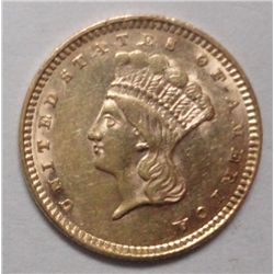 1857  T3  $1 gold  AU53