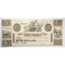 1840 $5 note Chesapeake & Ohio Canal Co.  CU