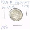 Image 1 : 1964-D ROOSEVELT SILVER DIME *RARE MS HIGH GRADE*!!