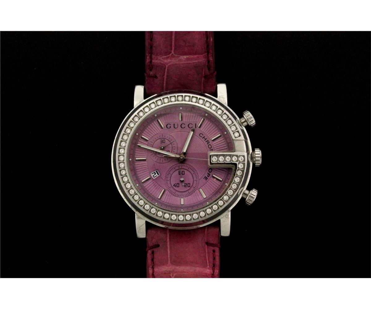 Large st. steel Gucci 101M chronoscope 