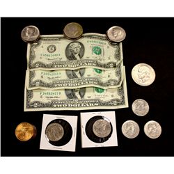 LOT: Misc coins and currency