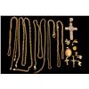 Image 1 : JEWELRY:  Lot assorted gold chains and pendants