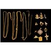 Image 2 : JEWELRY:  Lot assorted gold chains and pendants
