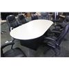 Image 1 : IVORY 8'  RACETRACK BOARDROOM TABLE