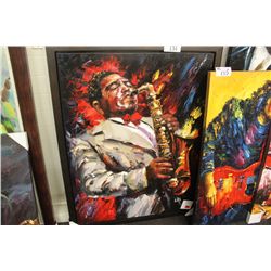 FRAMED OIL 40X52 "JAZZ PLAYER"