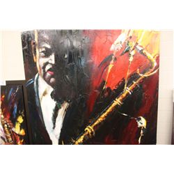 OIL PAINTING 46"X70 "JAZZ PLAYER"