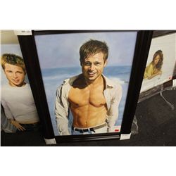 FRAMED PRINT 30" X 43"- "BRAD PITT"