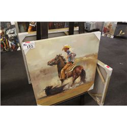 FRAMED PRINT 32"X32" -COWBOY