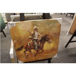 FRAMED PRINT 32"X32" -COWBOY