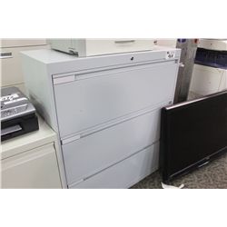 GREY 3 DRAWER LATERAL FILE