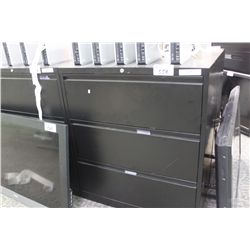 BLACK 3 DRAWER LATERAL FILE CABINET