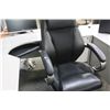 Image 1 : BLACK LEATHER/FABRIC MID BACK EXECUTIVE CHAIR