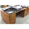 Image 1 : CHERRY BOW FRONT DOUBLE PEDESTAL DESK