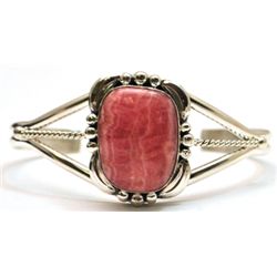 Navajo Rhodochrosite Sterling Silver Cuff Bracelet - Mary Ann Spencer