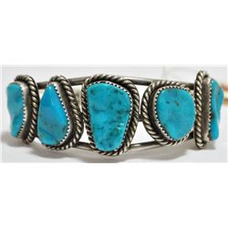 Old Pawn Turquoise Sterling Silver Cuff Bracelet