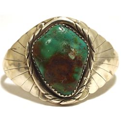 Old Pawn Navajo Royston Turquoise Sterling Silver Cuff Bracelet