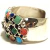 Image 3 : Navajo Multi-Stone Sterling Silver Horses Cuff Bracelet - Shakey