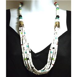 Navajo Howlite & Multi-Stone 6-Strand Necklace - Tommy Singer