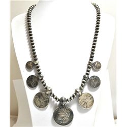 Old Pawn US Coins Sterling Silver Necklace - Paul Livingston