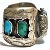 Image 2 : Old Pawn Turquoise Sterling Silver Cuff Bracelet Women's Watch with Timex Face