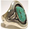 Image 2 : Old Pawn Navajo Turquoise Sterling Silver Cuff Bracelet - M