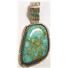 Image 1 : Navajo Spider Web Turquoise Sterling Silver Pendant - Eugene Belone
