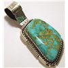 Image 2 : Navajo Spider Web Turquoise Sterling Silver Pendant - Eugene Belone