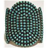 Image 1 : Old Pawn Zuni Turquoise Dots Cluster Sterling Silver Cuff Bracelet