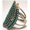 Image 3 : Old Pawn Zuni Turquoise Dots Cluster Sterling Silver Cuff Bracelet