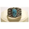 Image 1 : Navajo Spider Web Turquoise Sterling Silver Tufacast Men's Ring - Philander B Begay