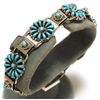 Image 1 : Zuni Turquoise Needlepoint Sterling Silver Link Bracelet - Josie Owaleon