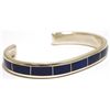 Image 2 : Zuni Lapis Lazuli Inlay Sterling Silver Cuff Bracelet - Larry Loretto