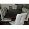 Image 1 : Dining room with one leaf and 8 white leather
