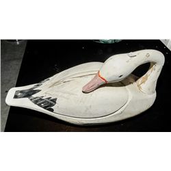 Carved wooden swan