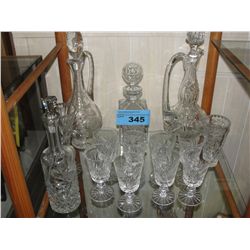 Shelf lot of assorted pinwheel crystal;
