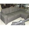 Image 1 : 2pc contemporary grey fabric sofa with attached