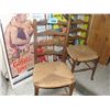 Image 1 : Early 1900s oak ladderback with rush seat side
