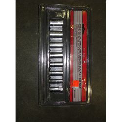 One pitbul 9pc shallow chrome socket set