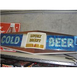 Lucky light draft beer cold beer advertisment