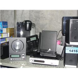 Shelf lot of home electronics