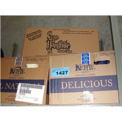 3 boxes of assorted kettle brand and hardbite