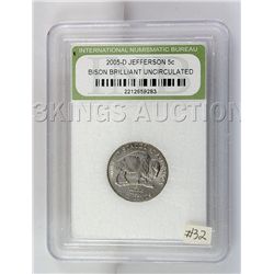 2005-D 5 CENTS BISON BU! INB