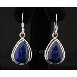 Sterling Silver 37.00ctw CorrundumSapphireEarring