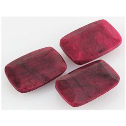 166.80ctw Ruby Cushion Cut Loose Gemstone Lot of 3