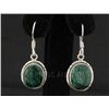 Image 1 : Sterling Silver 24.50ctw Oval Emerald Beryl Earring