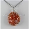 Image 2 : Natural 119.80ctw Uncut Carnelian Silver Pendant